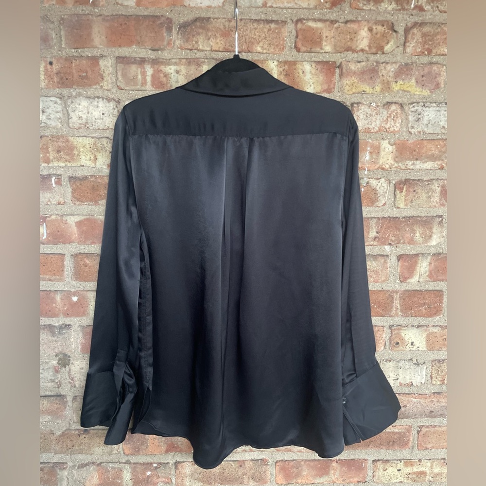 Zara Satin Effect Split Neck Buttoned Blouse - image 7